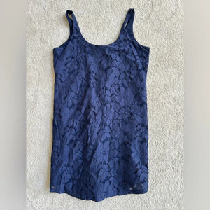 NWT chaser lined navy mini dress size small floral lace